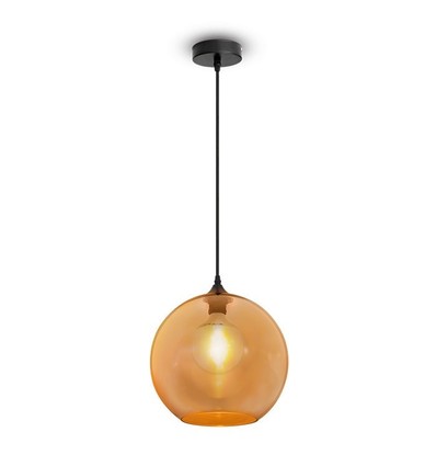 V-Tac glas pendellampe - Ravfarvet, Ø30 cm, E27