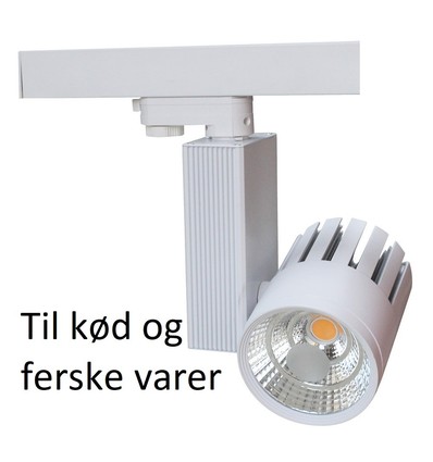 30W 3-faset skinnespot - 2700lm, Til kød
