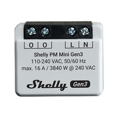 Se Shelly Plus PM Mini (GEN 3) - WiFI effektmåler uden relæ (230VAC) hos LEDProff DK