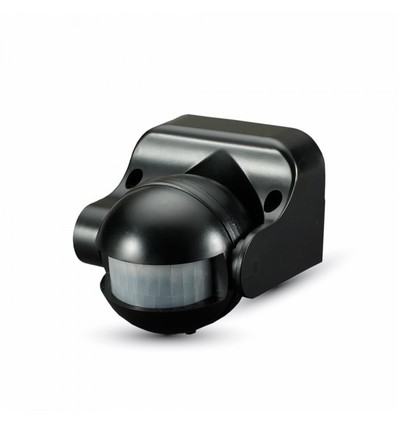 V-Tac bevægelsessensor - LED venlig, sort, PIR infrarød, IP44 udendørs