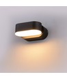 V-Tac 6W LED sort væglampe - Oval, roterbar 350 grader, IP65 udendørs, 230V, inkl. lyskilde