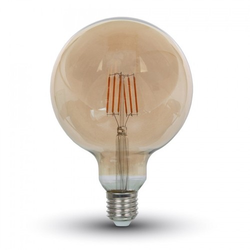 V-Tac 6W LED globepære - Kultråd, Ø12,5 cm, ekstra varm hvid, 2200K, E27