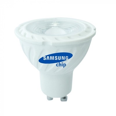 Se V-Tac 6W LED spot - Samsung LED chip, 230V, GU10 - Dæmpbar : Ikke dæmpbar, Kulør : Varm hos LEDProff DK