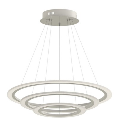 V-Tac 70W LED lysekrone med 3 ringe - Dæmpbar, blødt lys, Ø60 cm