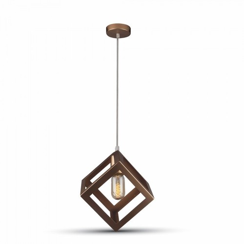 V-Tac geometrisk pendellampe - Guld farve, kvadrat, E27