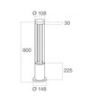 V-Tac 10W LED havelampe - Hvid, 80 cm, IP65, 230V