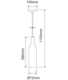 V-Tac flaske pendellampe - Gennemsigtig, E14
