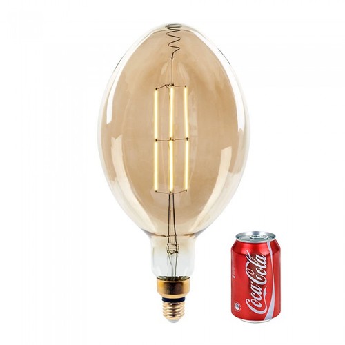 Restsalg: V-Tac 8W LED kæmpe globepære - Kultråd, Ø18 cm, dæmpbar, ekstra varm hvid, 2000K, E27