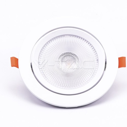 V-Tac 20W LED spotlight - Hul: Ø14,5 cm, Mål: Ø17 cm, 3 cm høj, Samsung LED chip, 230V