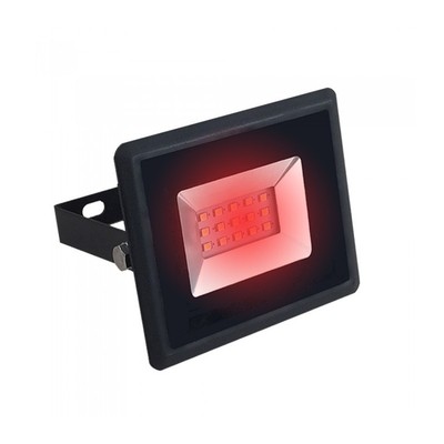 10: V-Tac 10W LED projektør - Arbejdslampe, rød, udendørs - Dæmpbar : Ikke dæmpbar, Farve på hus : Sort, Kulør : Rød
