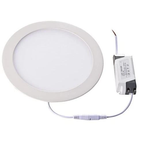 11W Ø20cm LED indbygningspanel - Hul: Ø18 cm, Mål: Ø20 cm