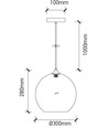 Restsalg: V-Tac pendel lampe - Globe, glas, Ø30cm, E27