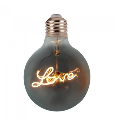 V-Tac 5W LED Love globepære - Kultråd, Ø12,5cm, ekstra varm hvid, E27