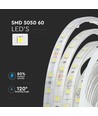 5m 9W/m stænktæt LED strip - 24V DC, IP65, 60 LED pr. meter