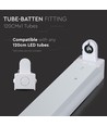 123cm T8 LED grundarmatur - Til 1x 120cm LED rør, IP20 indendørs