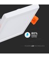 Restsalg: V-Tac 15W LED indbygningspanel - Hul: 13,5 x 13,5 cm, Mål: 14,5 x 14,5 cm, 230V