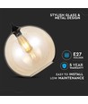 V-Tac glas pendellampe - Ravfarvet, Ø30 cm, E27