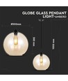V-Tac glas pendellampe - Ravfarvet, Ø30 cm, E27