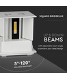 V-Tac 5W LED hvid væglampe - Firkantet, justerbar spredning, IP65 udendørs, 230V, inkl. lyskilde
