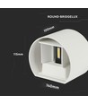 5W LED væglampe - IP65 udendørs, Rund, Hvid, Justerbar spredning, Inkl. lyskilde