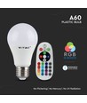 V-Tac 6W RGB LED pære - Med RF fjernbetjening, E27