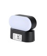 V-Tac 6W LED sort væglampe - Oval, roterbar 350 grader, IP65 udendørs, 230V, inkl. lyskilde