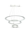 V-Tac 70W LED lysekrone med 3 ringe - Dæmpbar, blødt lys, Ø60 cm