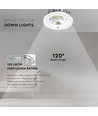 V-Tac 10W LED indbygningsspot - Hul: Ø12 cm, Mål: Ø13.5 cm, 230V