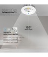 V-Tac 20W LED indbygningsspot - Hul: Ø16,7 cm, Mål: Ø18 cm, 230V