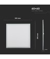 Outlet: 60x60 LED panel, 32W - 120lm/W, hvid kant