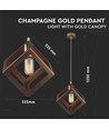 V-Tac geometrisk pendellampe - Guld farve, kvadrat, E27