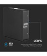 V-Tac 4W LED sort væglampe - Firkantet, IP65 udendørs, 230V, inkl. lyskilde
