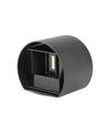 V-Tac 5W LED sort væglampe - Rund, justerbar spredning, IP65 udendørs, 230V, inkl. lyskilde