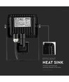V-Tac 10W LED projektør med sensor - SMD, Samsung LED chip