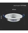 MR16 eller GU10 Downlight kit, Uden lyskilde, Mat hvid, Hul: Ø7,5 cm, Mål: Ø9,1 cm