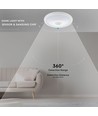12W LED sensorlampe - IP20 indendørs, Samsung LED chip, PIR sensor, inkl. lyskilde