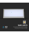 V-Tac 20W LED væglampe - Grå, IP65 udendørs, 230V, inkl. lyskilde
