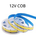 Enkeltfarvet COB LED strips 12V