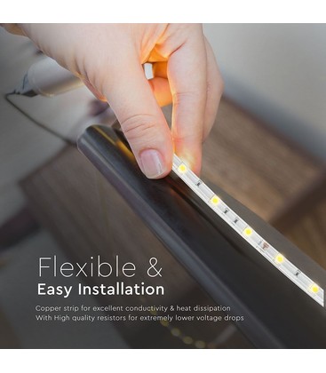 Demonstration af hvordan en connector monteres på en LED strip uden brug af lodning.